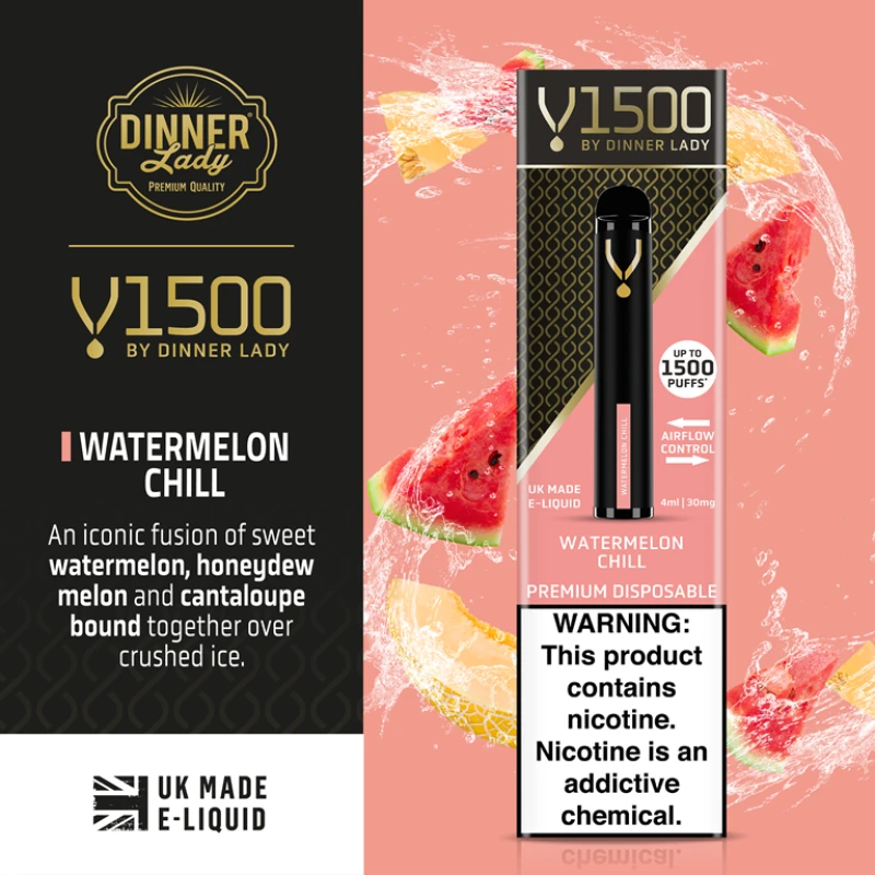 DINNER LADY V1500 DISPOSABLE - WATERMELON CHILL DINNER LADY V1500 DISPOSABLE - WATERMELON CHILL